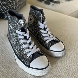 Converse All Star Dark Matter Glitter Hi Tops Youth Size 2